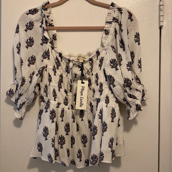 Shopbop Playa Lucila Ruched Top Size Large - Picture 3 of 5